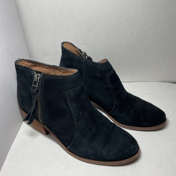 Madewell Janice Suede Black Booties Size 7 1/2 - Picture 6 of 13